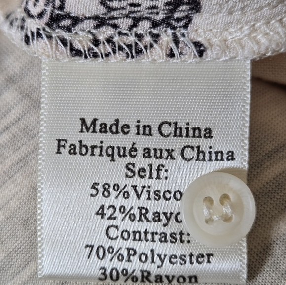 PORRIDGE ANTHROPOLOGIE Cream Owl Print Button-Up Shirt. Size Small - Picture 10 of 13